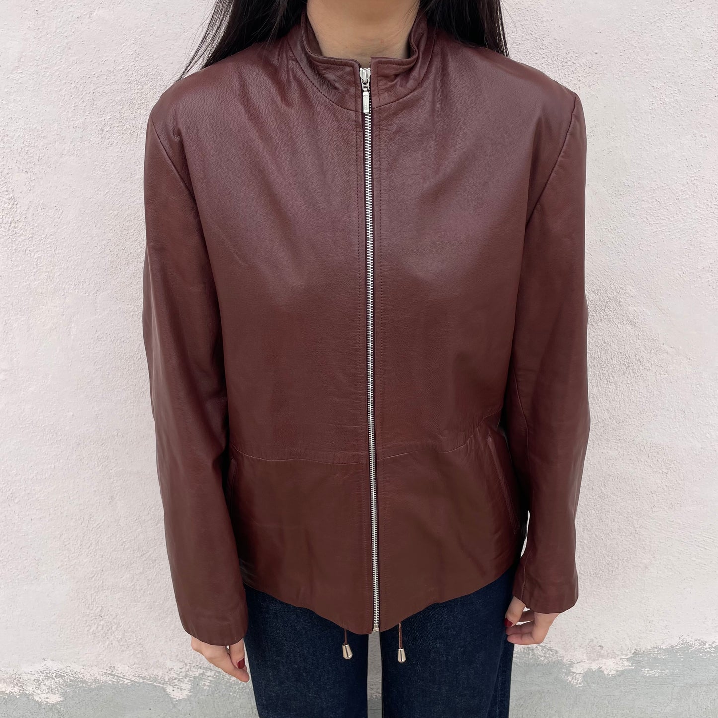 Giacca in pelle burgundy