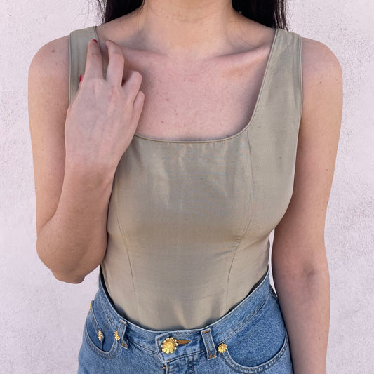 Top bustier sabbia in seta