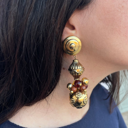 Orecchini goldtone sfere