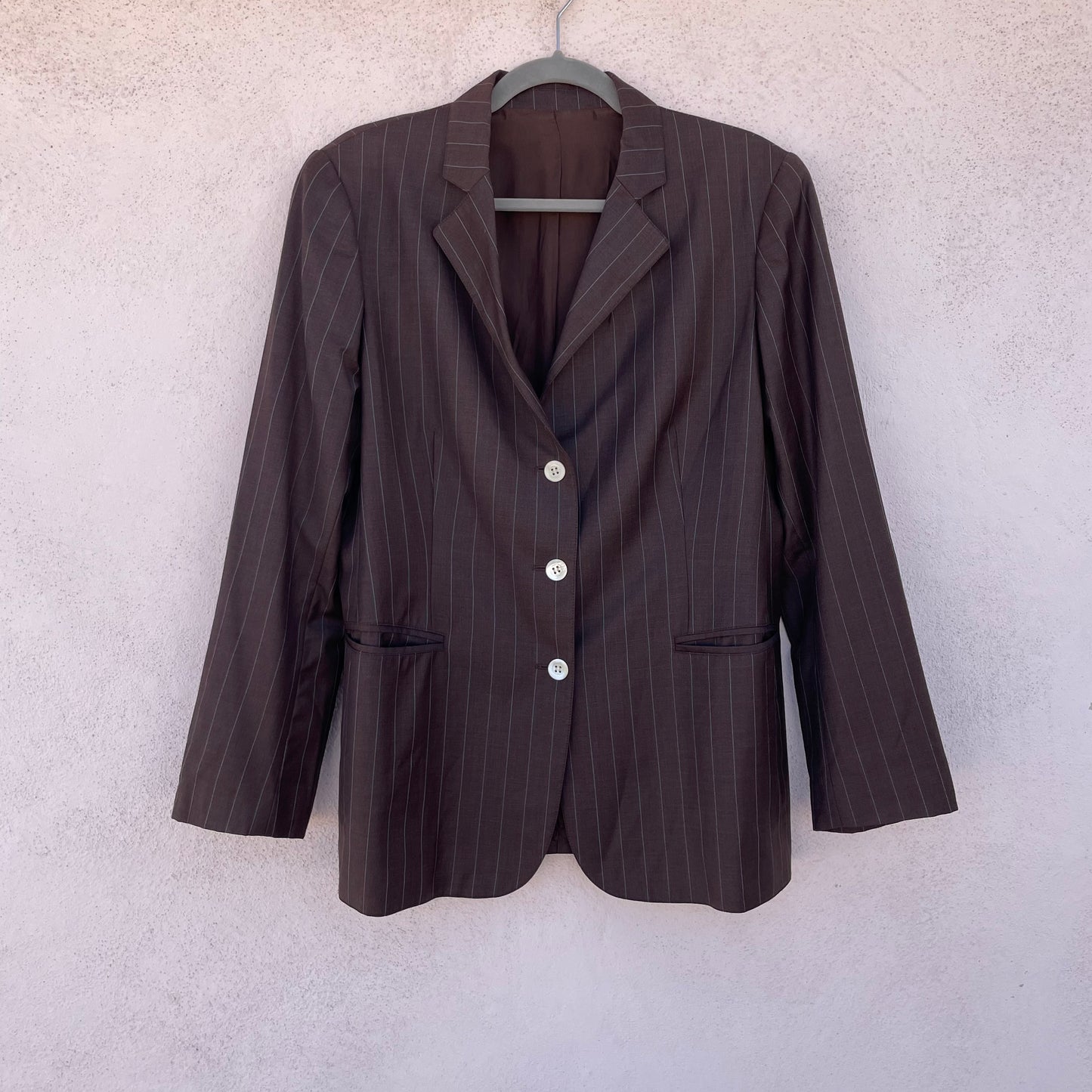 Blazer gessato cioccolato