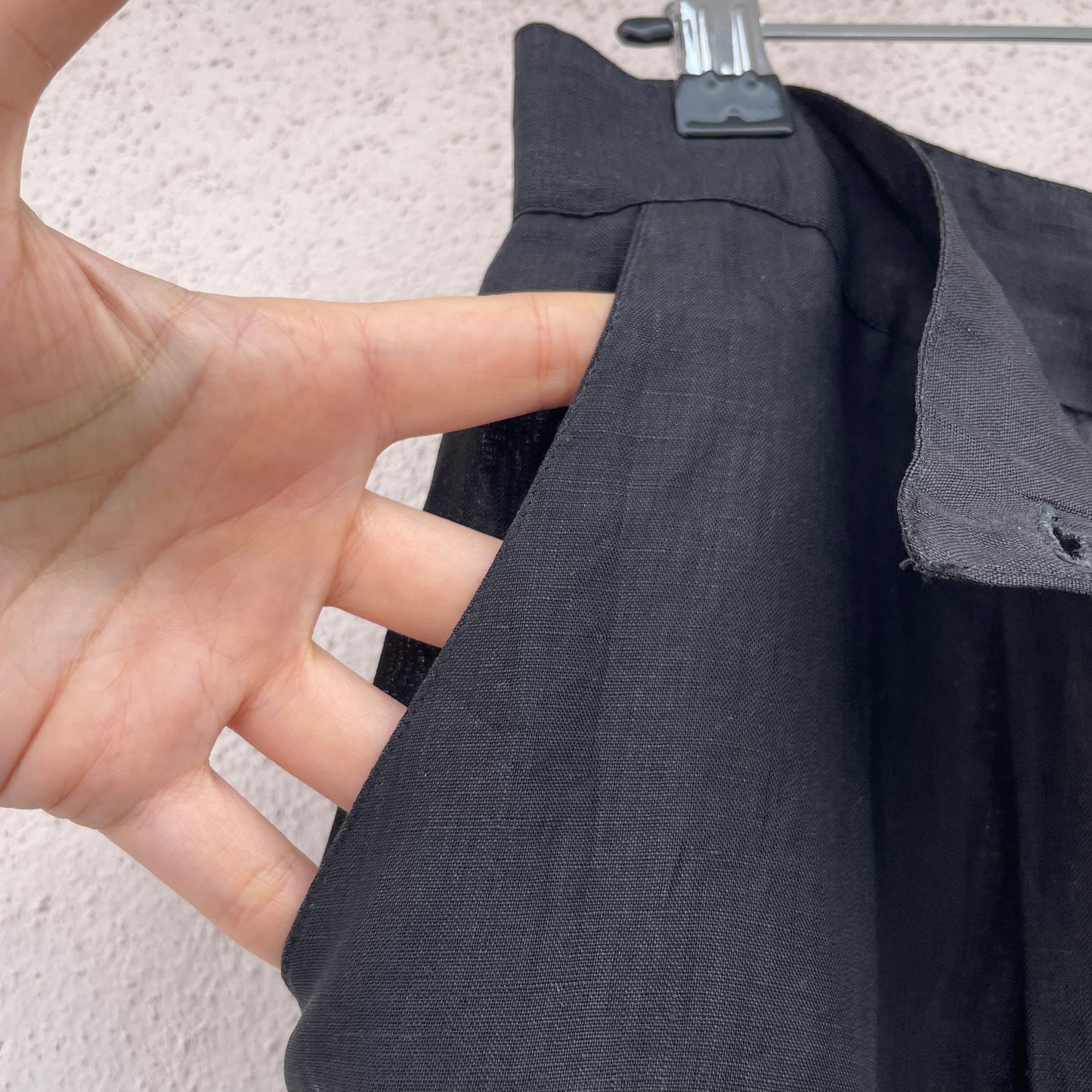 Pantaloni neri lino