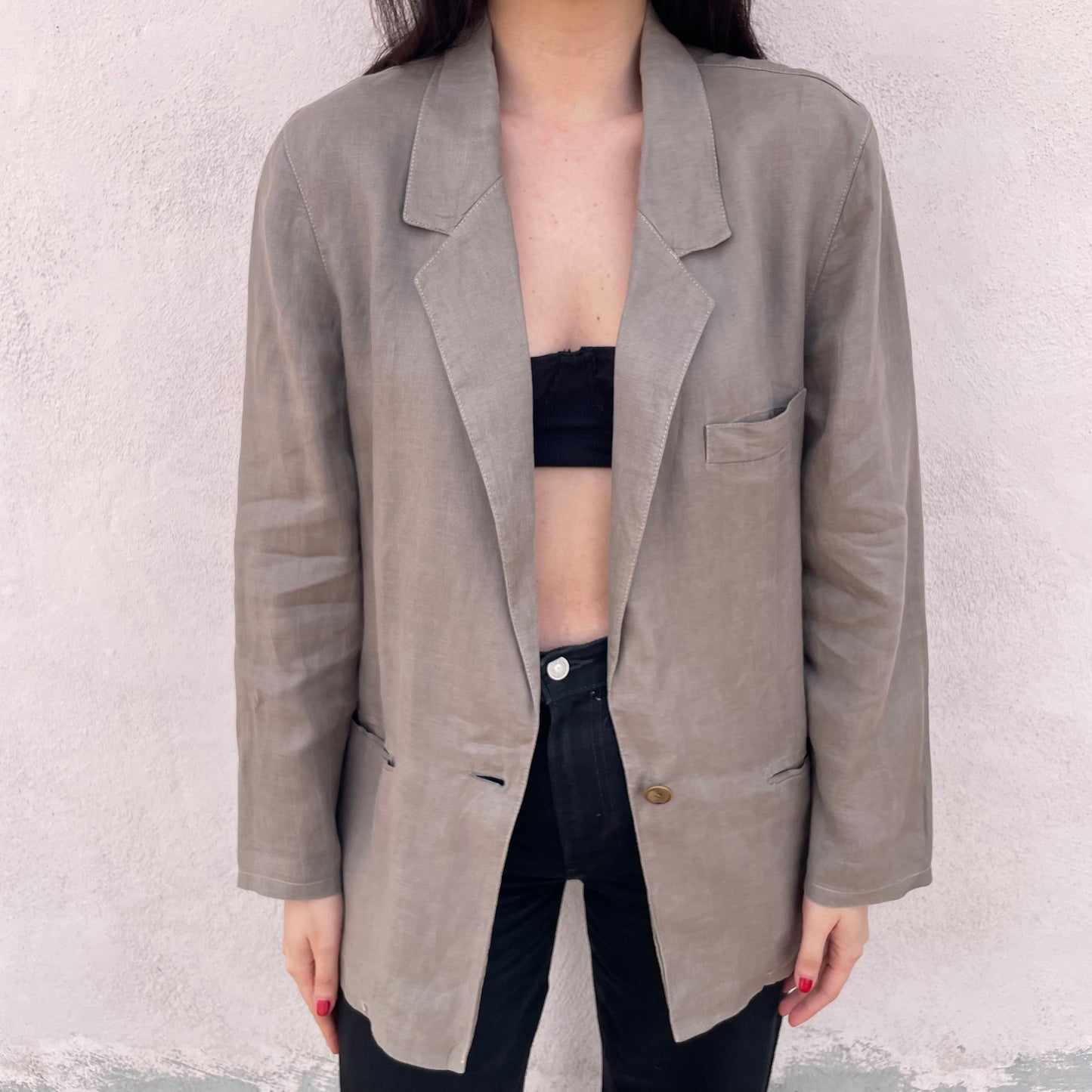 Blazer lino tortora