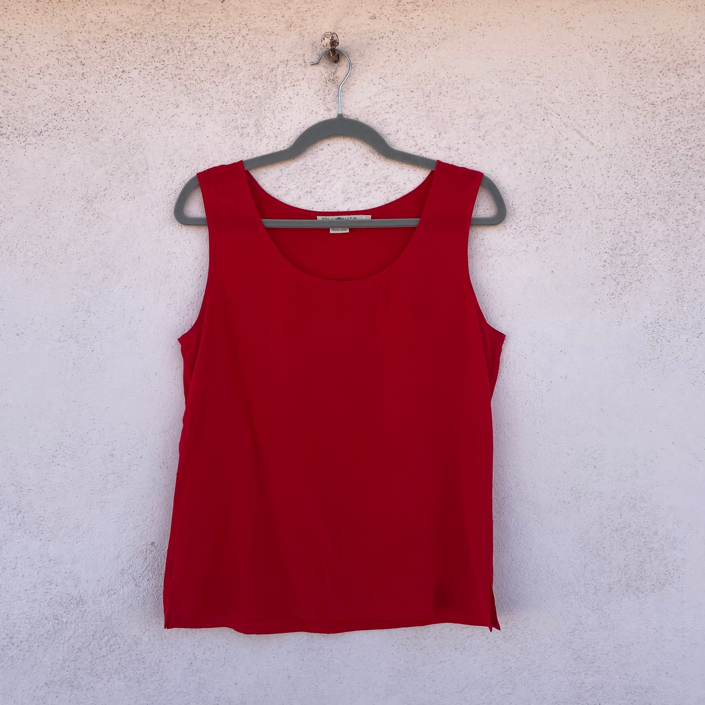Top seta rosso
