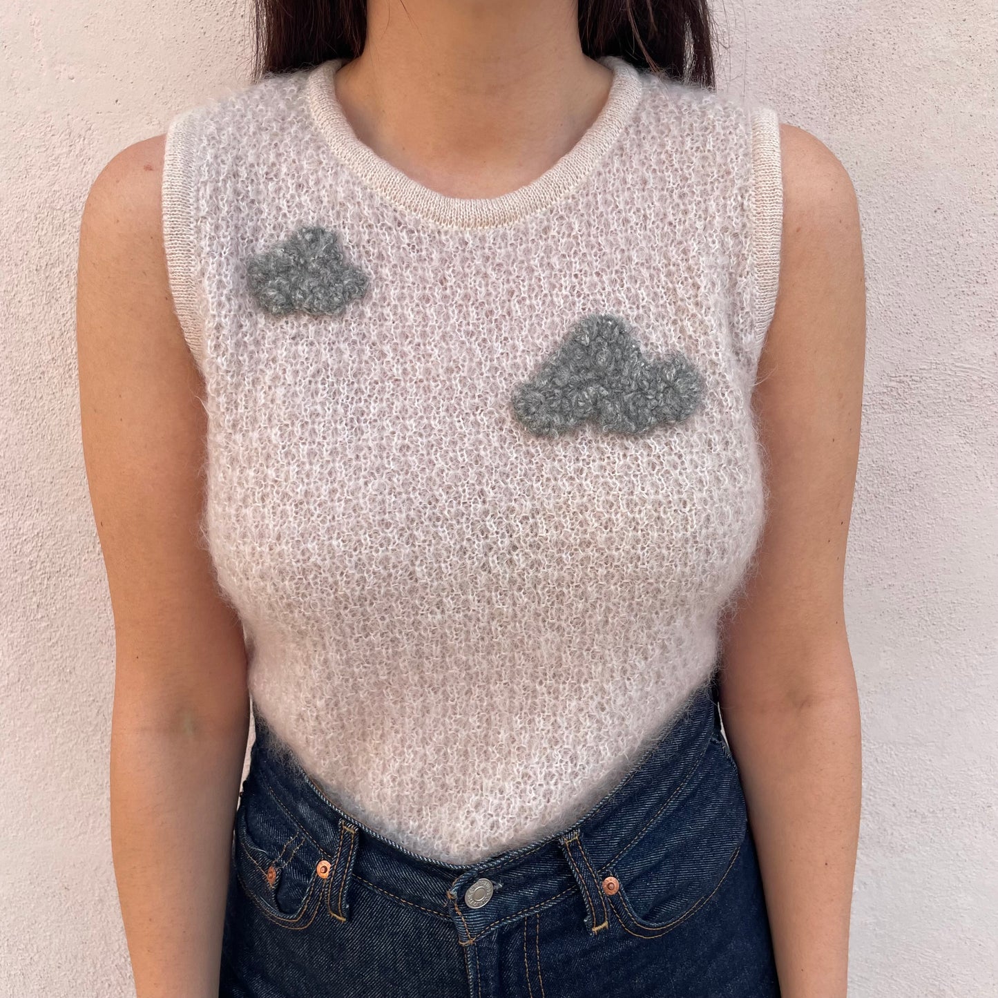 Gilet mohair nuvole