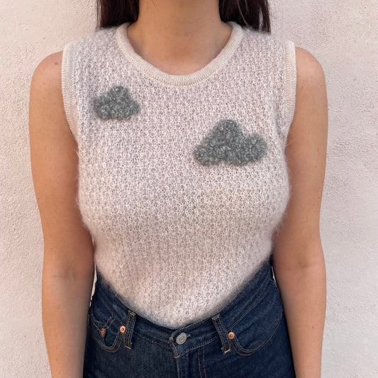 Gilet mohair nuvole