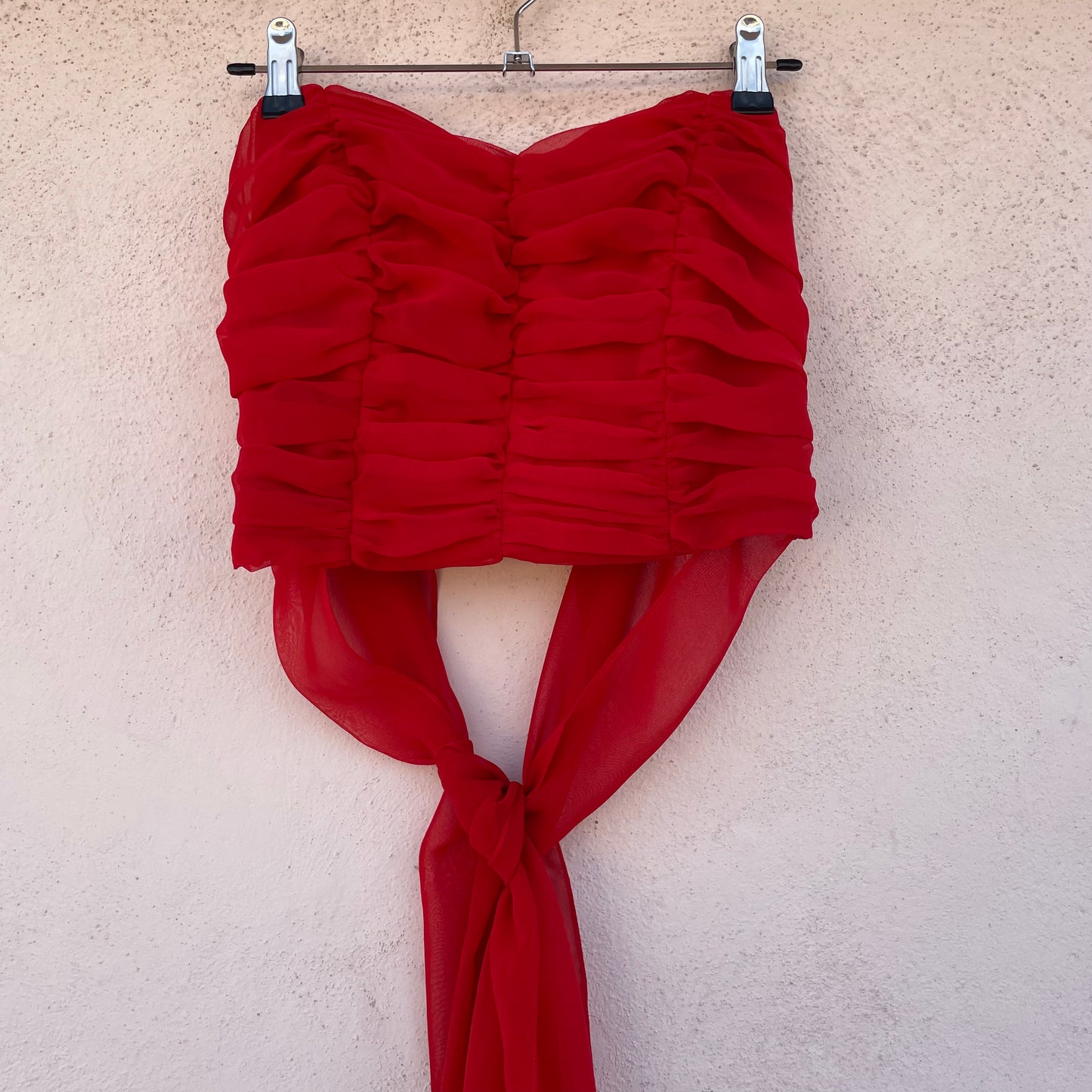 Top chiffon rosso