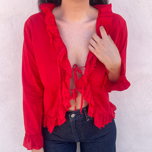 Camicia rossa laccetti