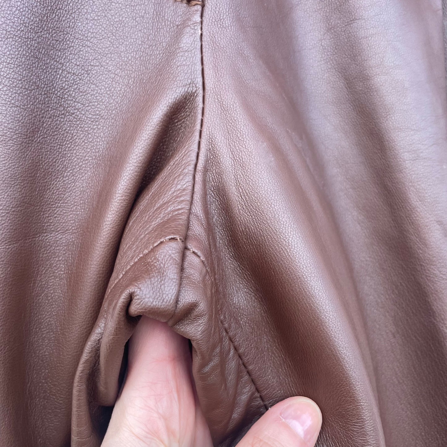 Pantaloni pelle marrone