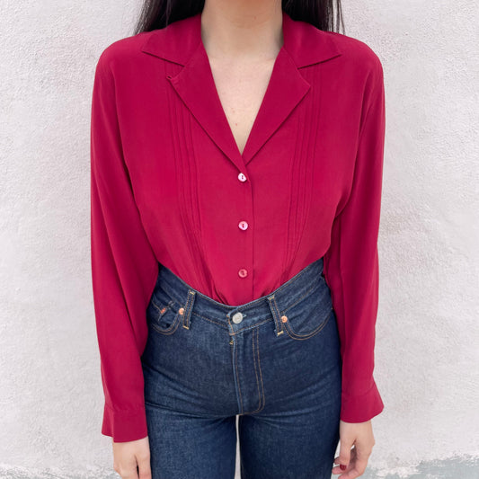 Camicia seta ciliegia
