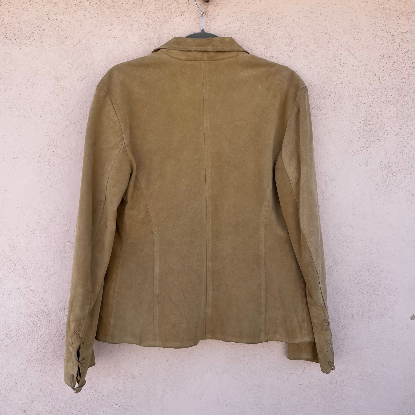 Giacca in pelle beige