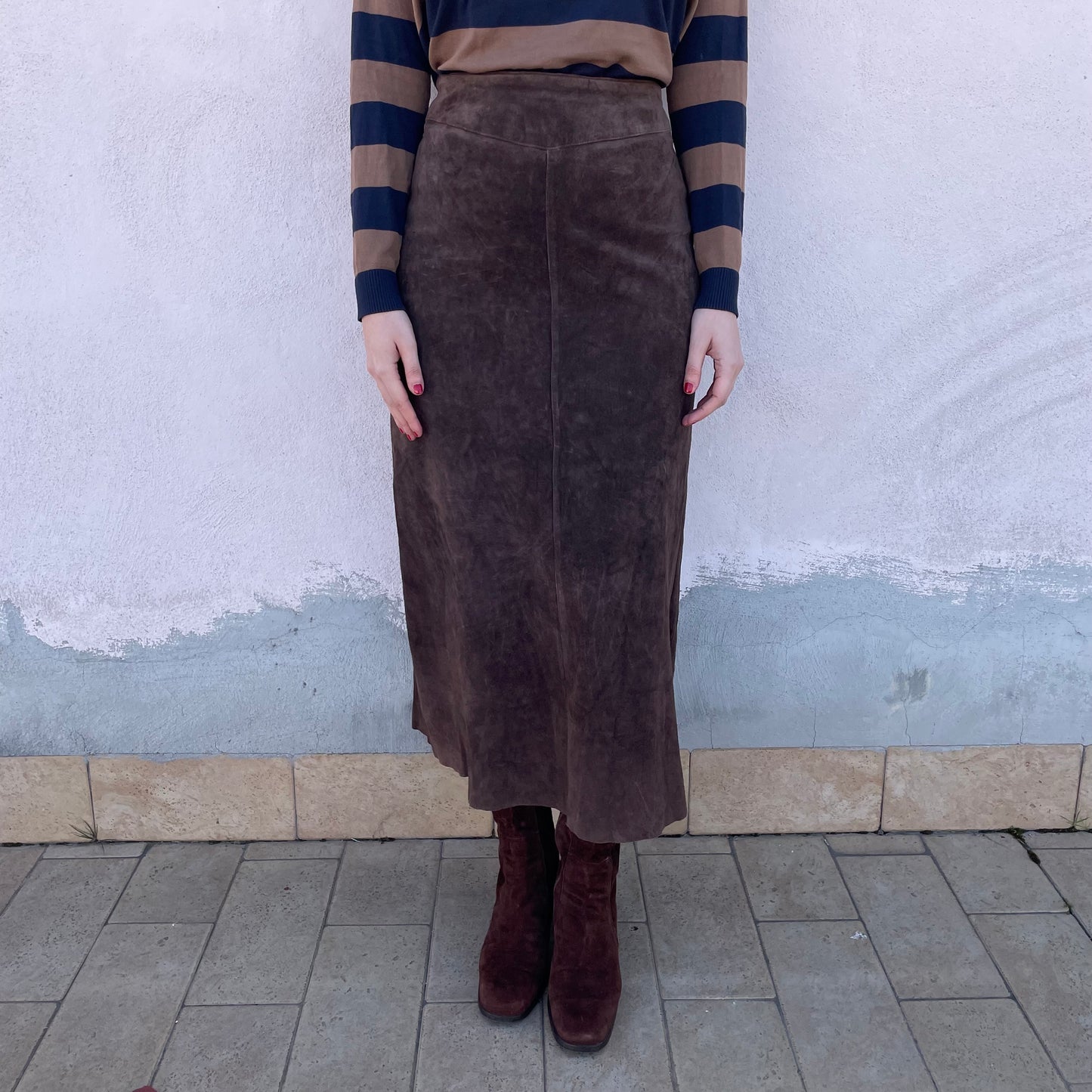 Maxi skirt scamosciata