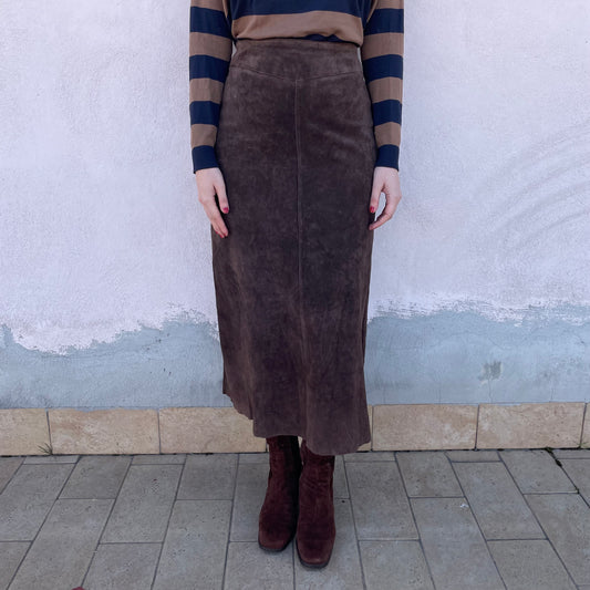 Maxi skirt scamosciata