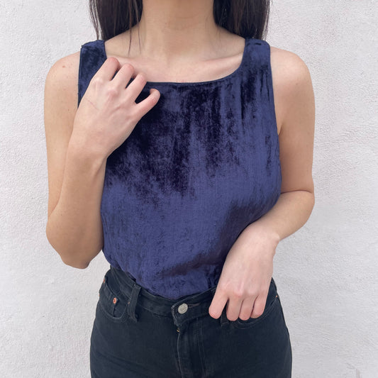 Top velluto blu