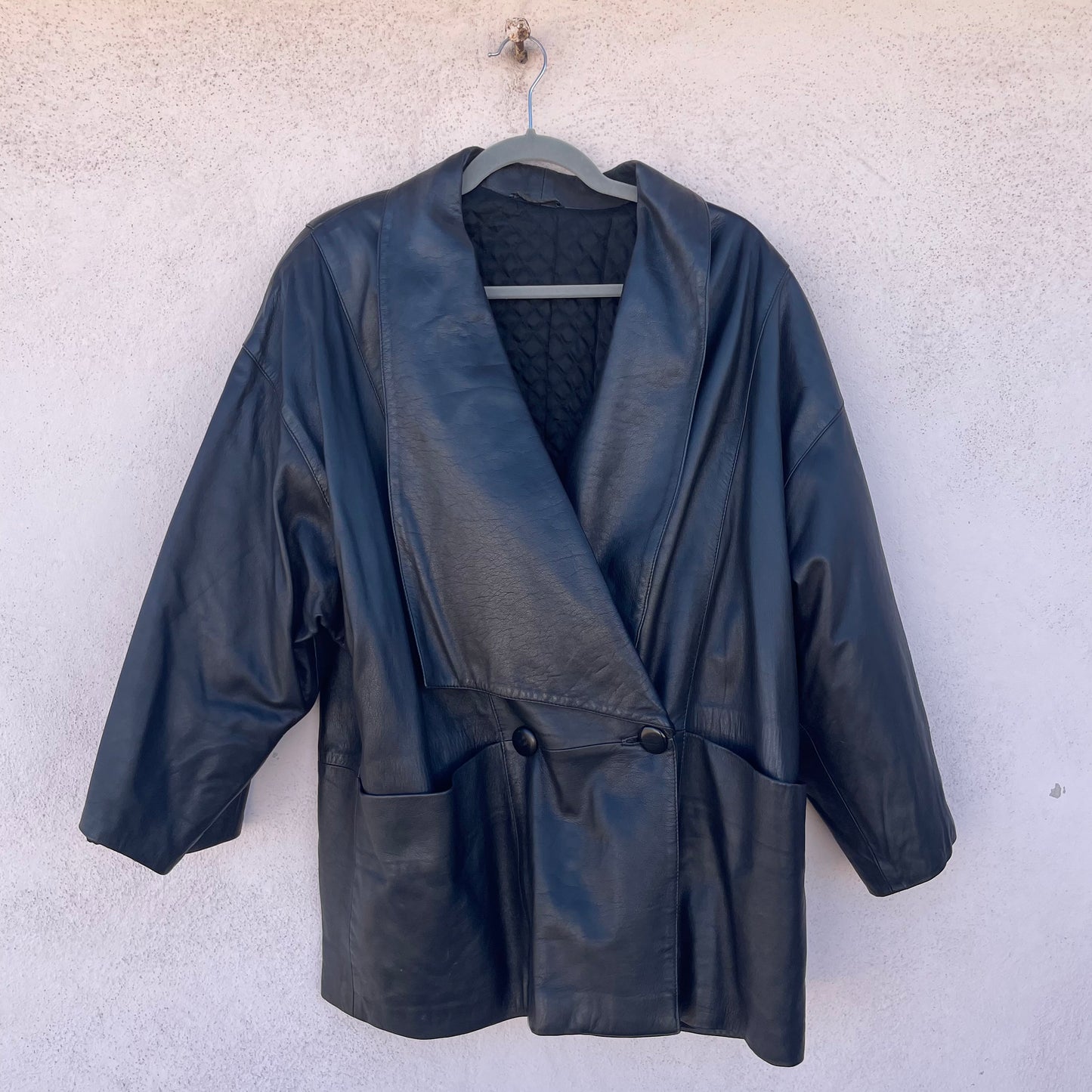 Cappotto in pelle trapuntato