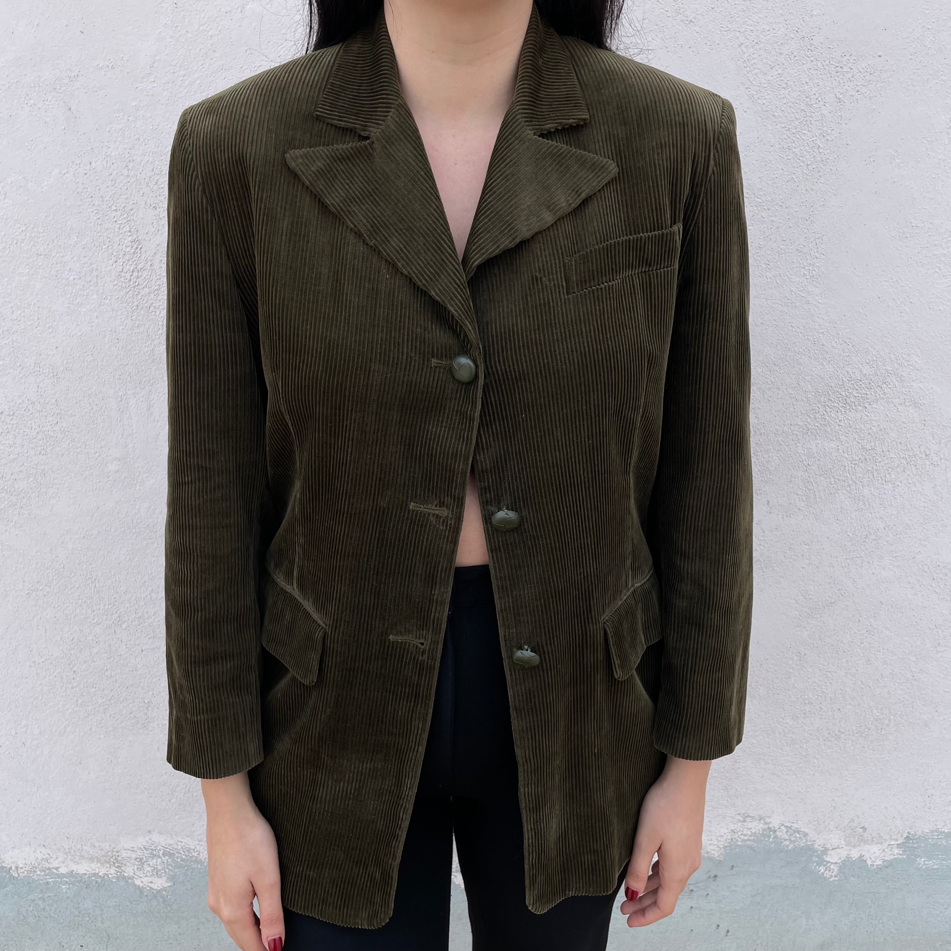 Abito Donna TU In Velluto A Coste Verde Oliva - Fit & Flare, Con Tasche (Difettoso) - Foto 4
