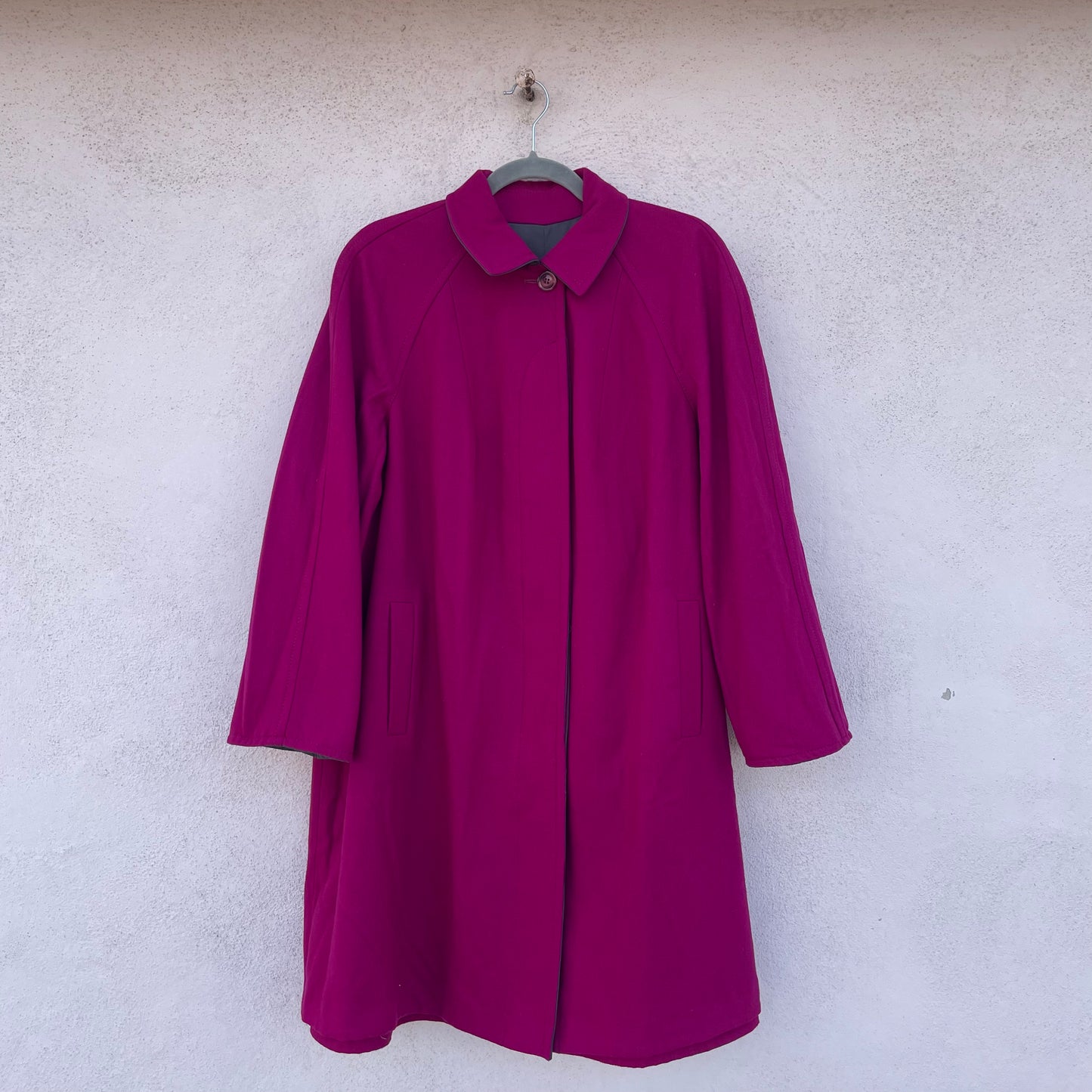 Cappotto double face magenta/antracite