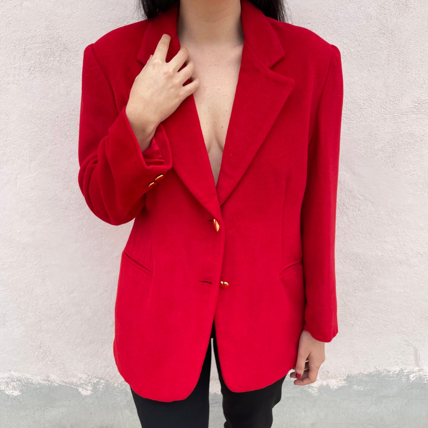 Blazer rosso cuori oro