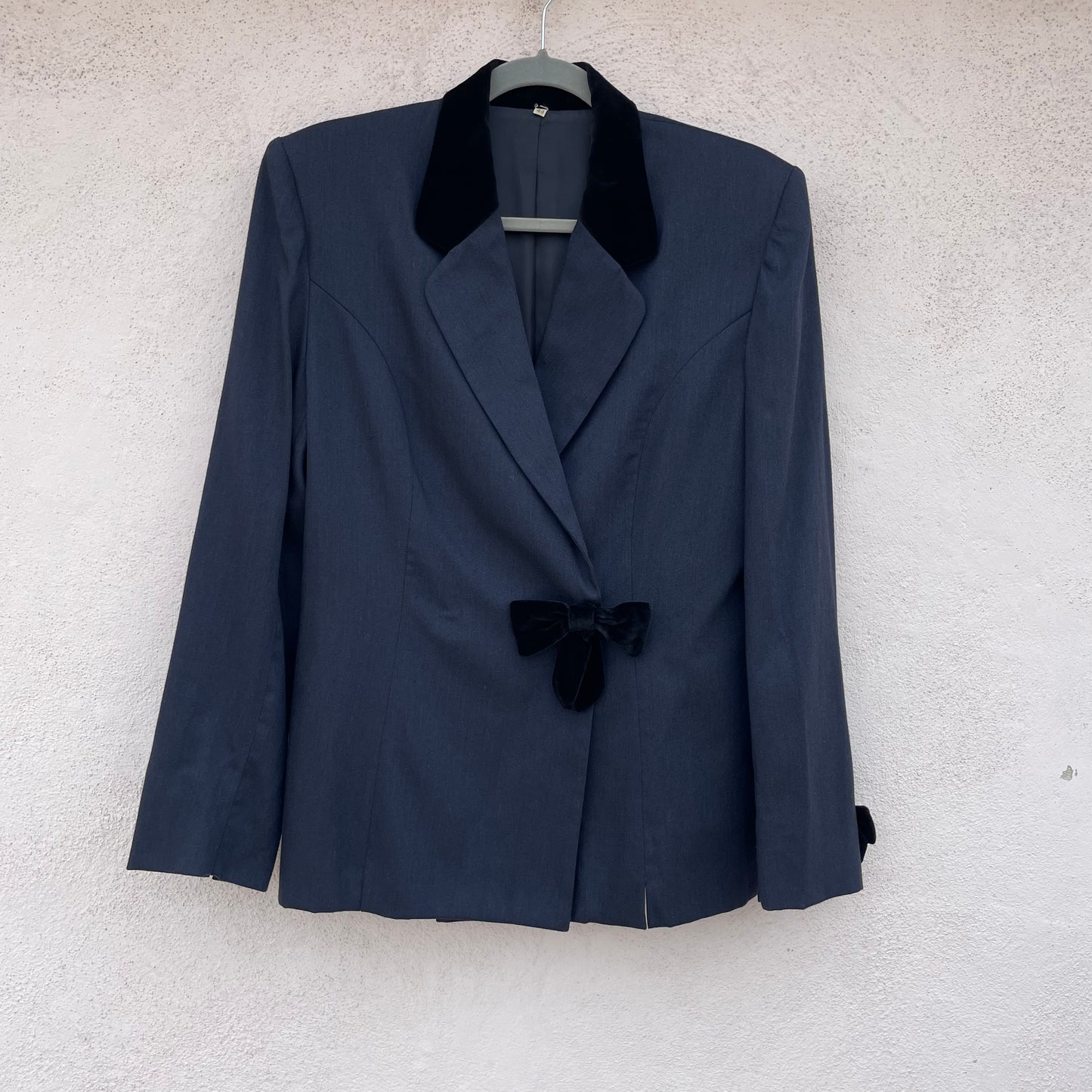 Blazer blu fiocchi in velluto