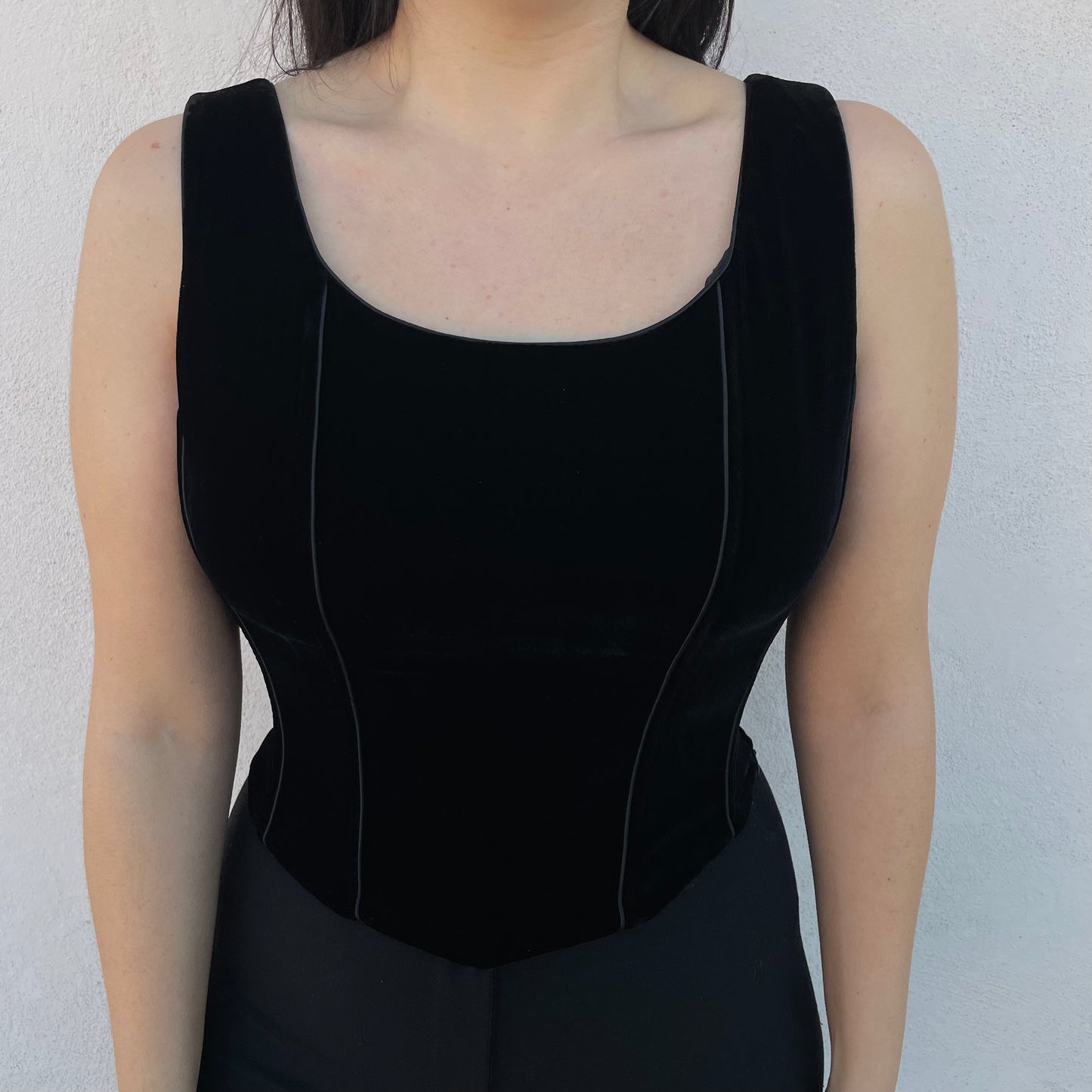 Bustier velluto nero