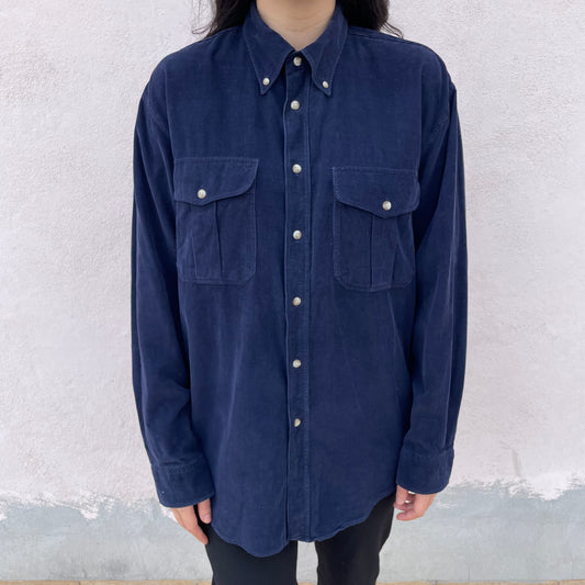 Overshirt velluto blu