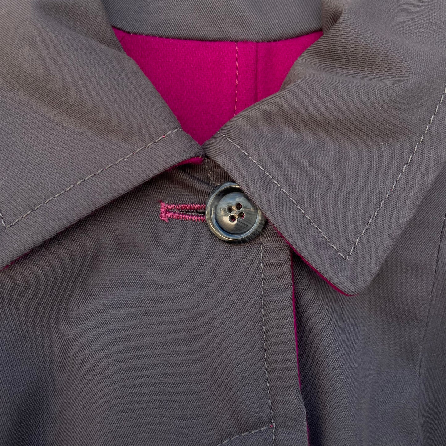 Cappotto double face magenta/antracite