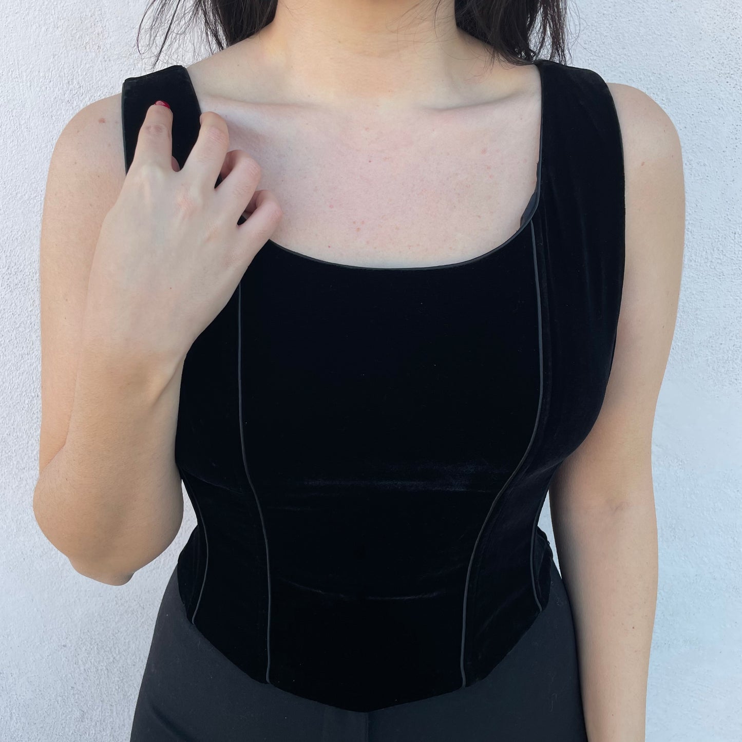 Bustier velluto nero