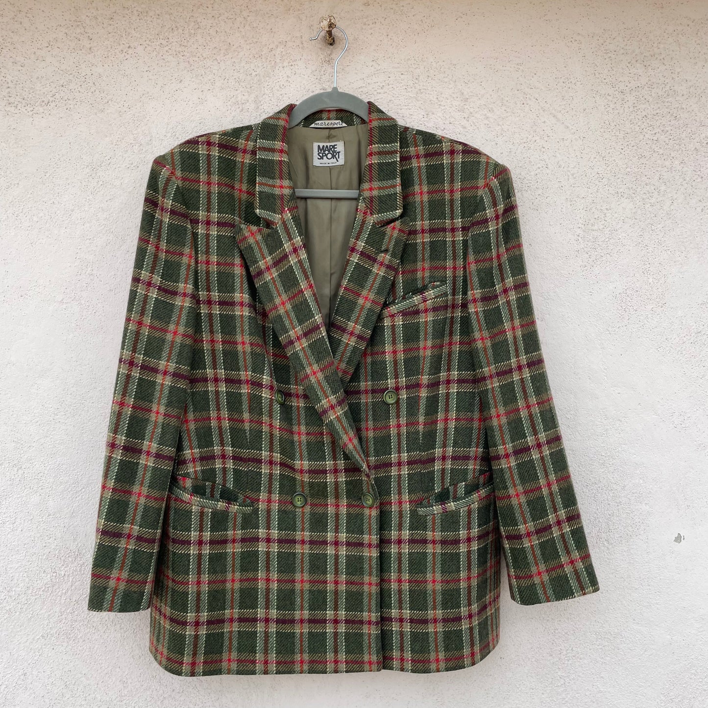 Blazer doppiopetto tartan oliva