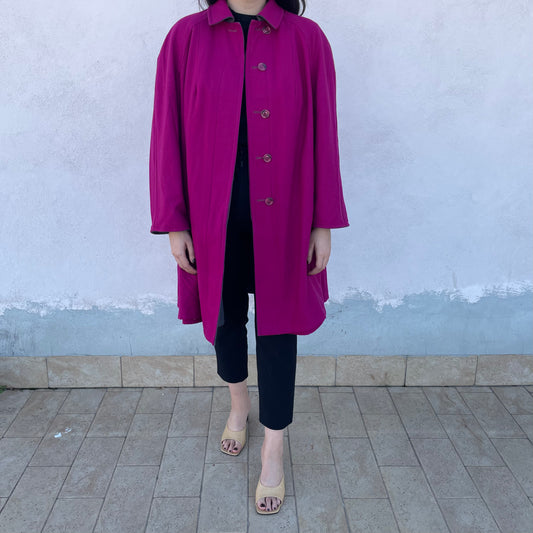 Cappotto double face magenta/antracite