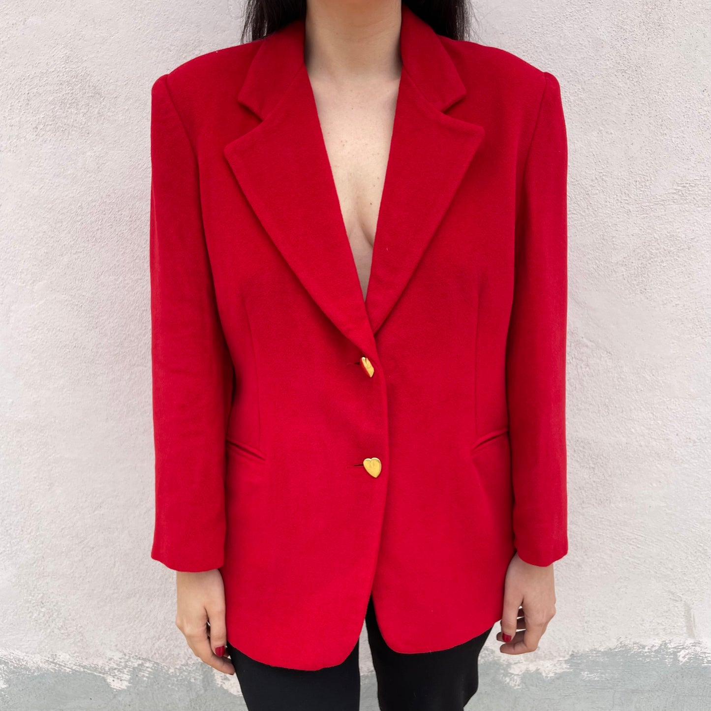 Blazer rosso cuori oro