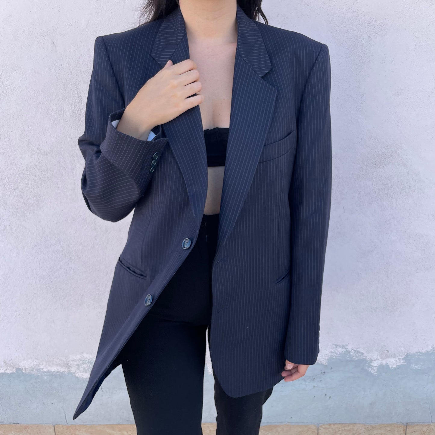 Blazer blu gessato