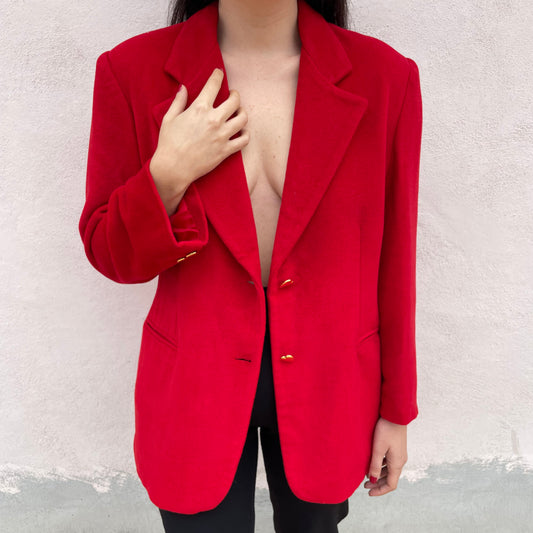 Blazer rosso cuori oro