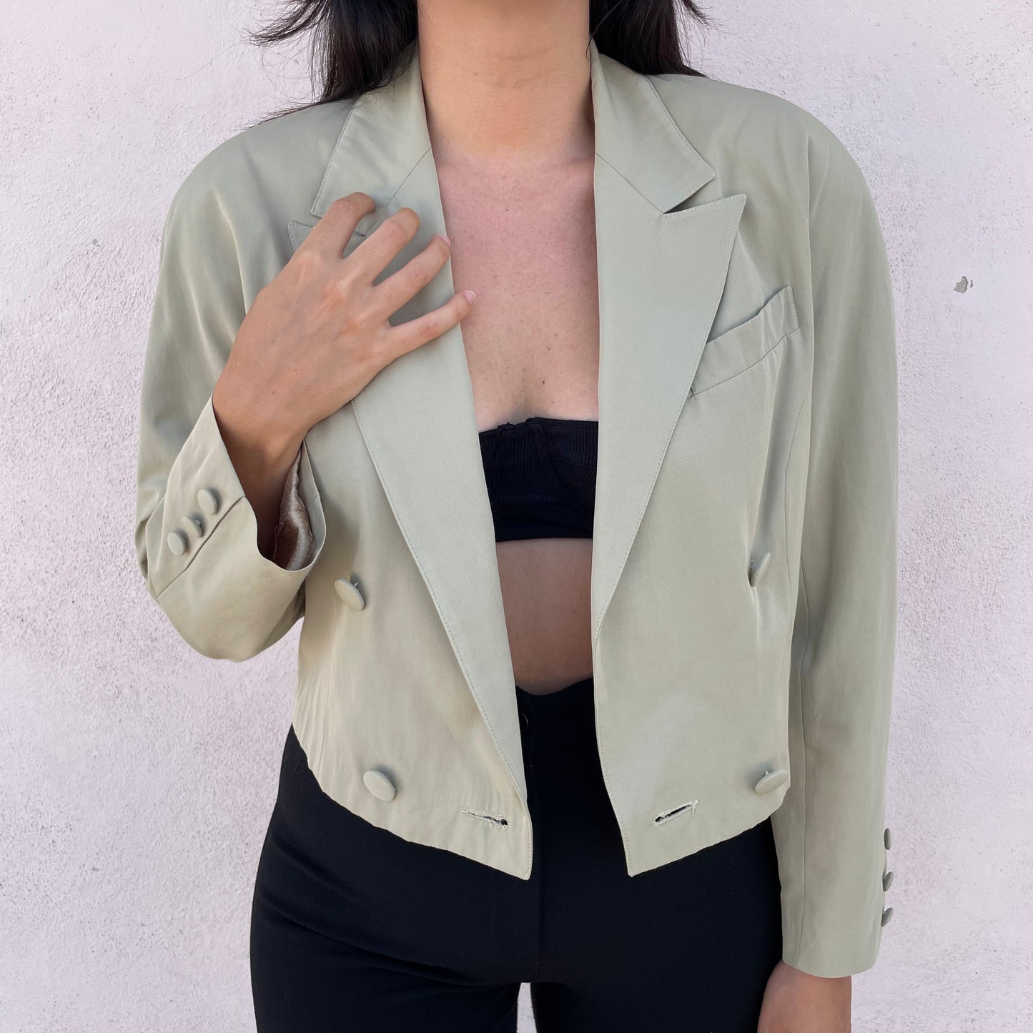 Blazer cropped salvia