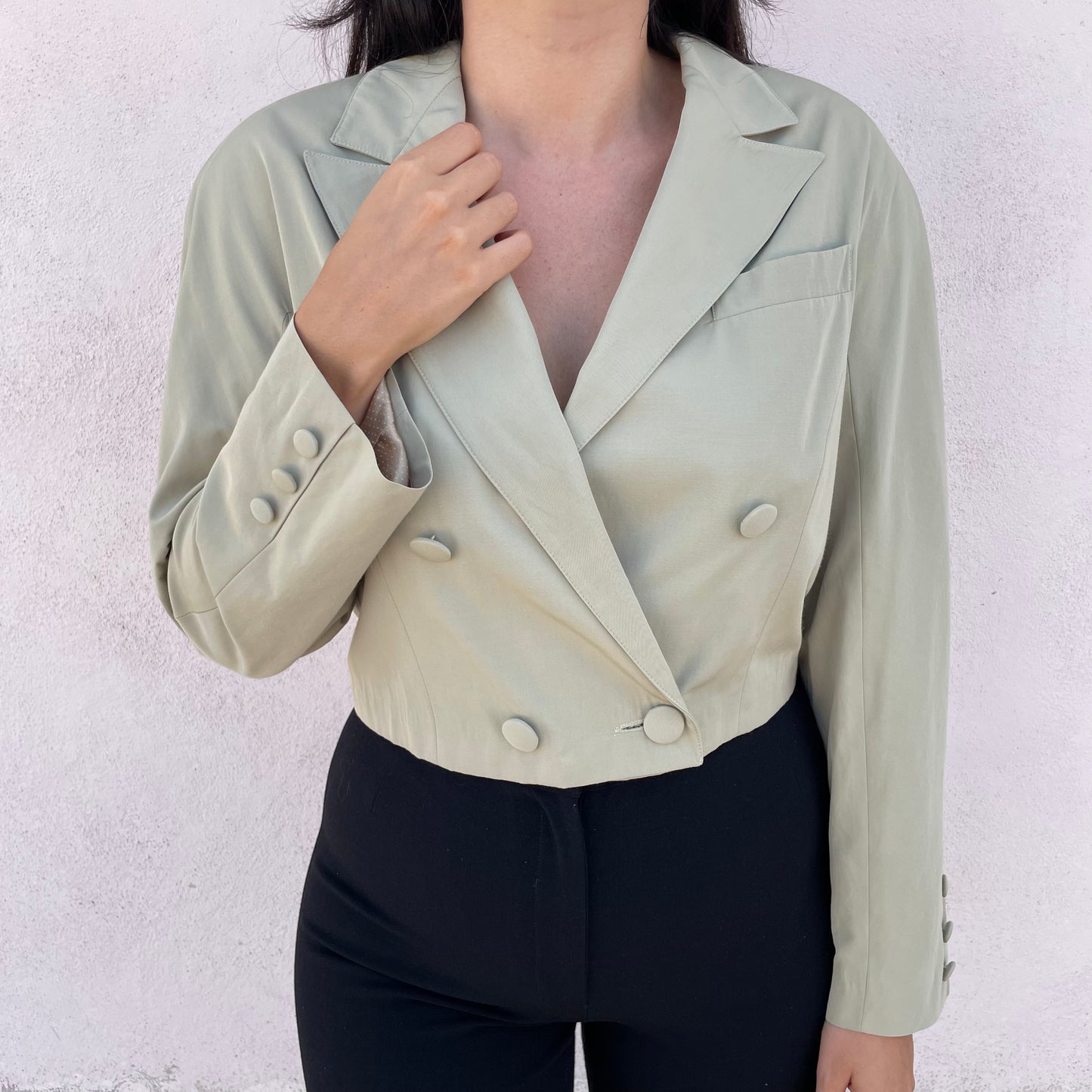 Blazer cropped salvia