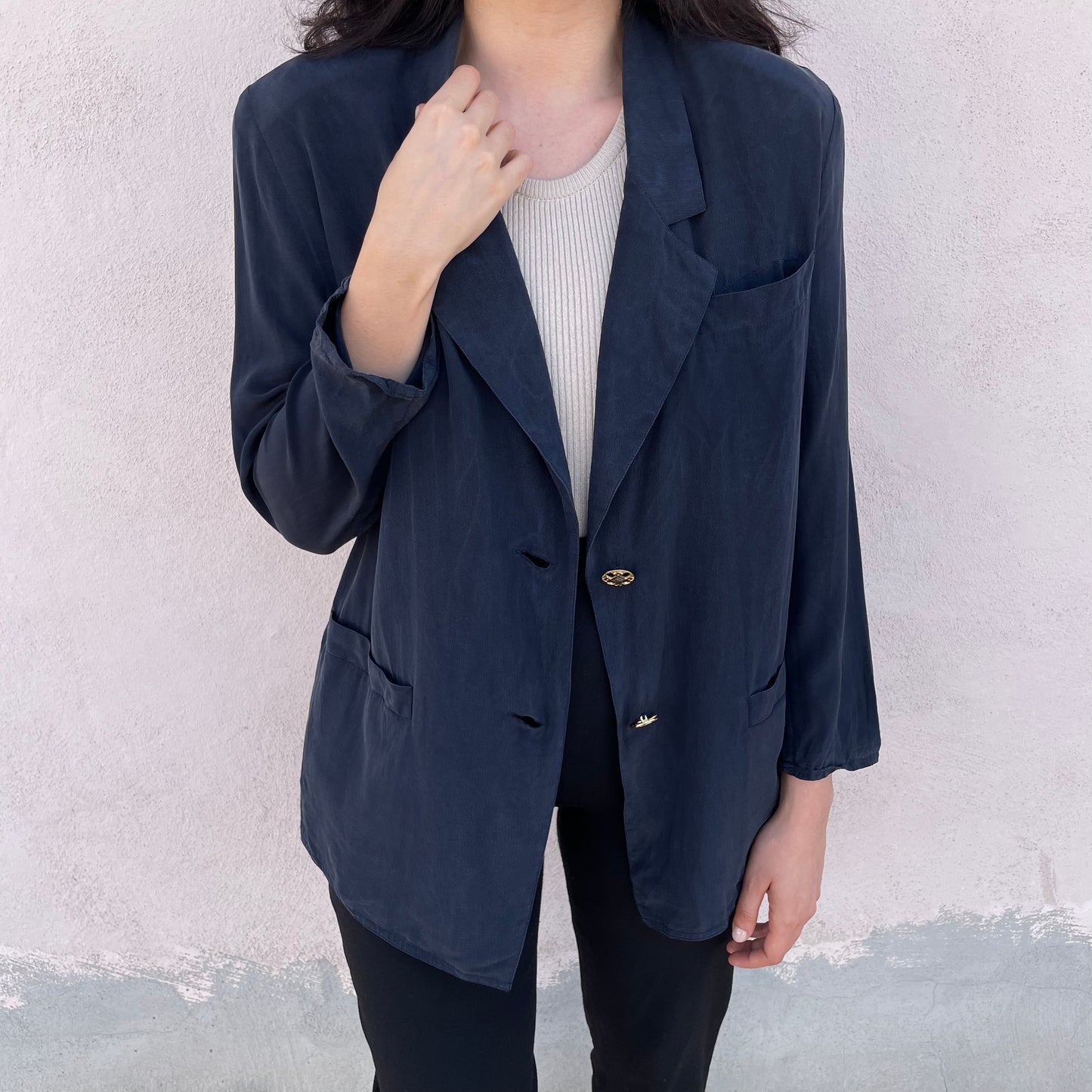 Blazer blu seta