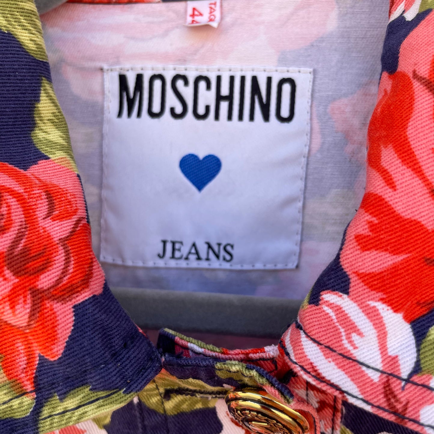 Giacca jeans fiori Moschino