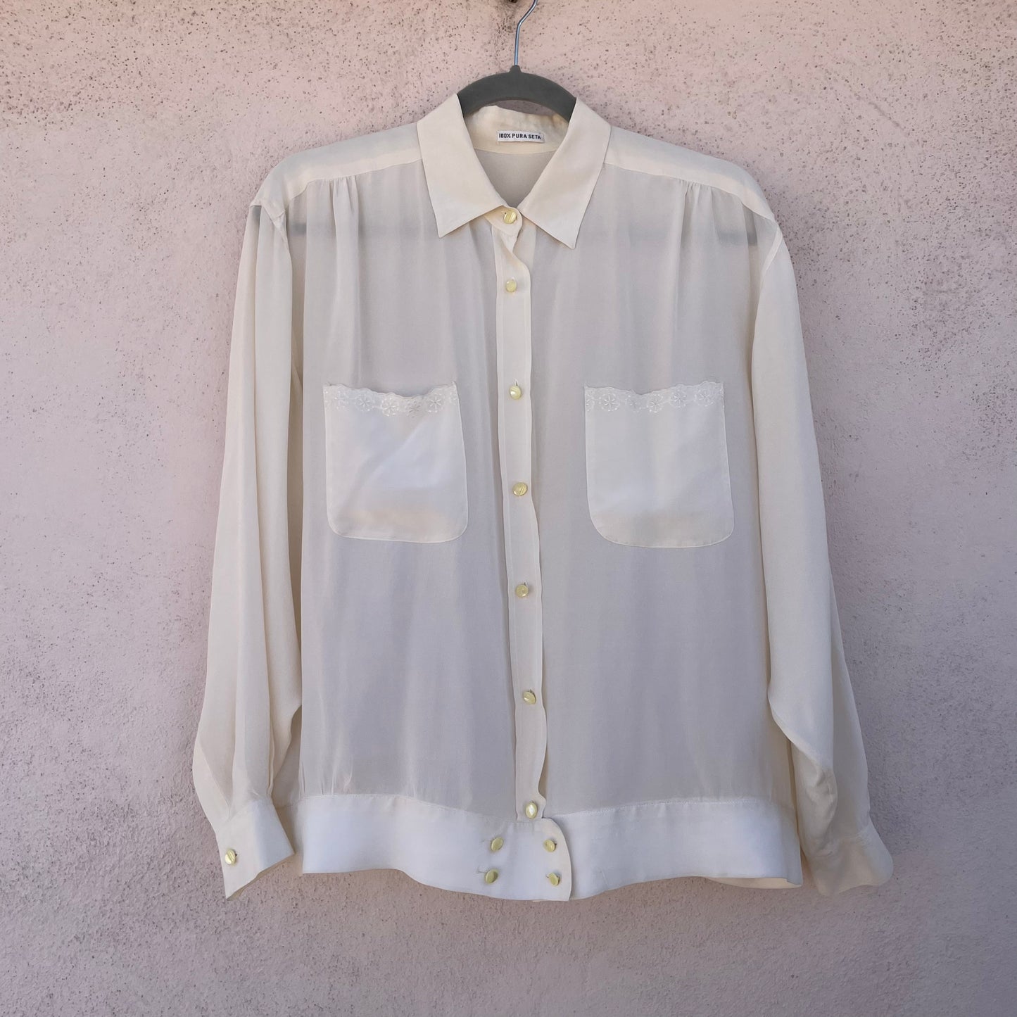 Camicia seta latte fiorellini