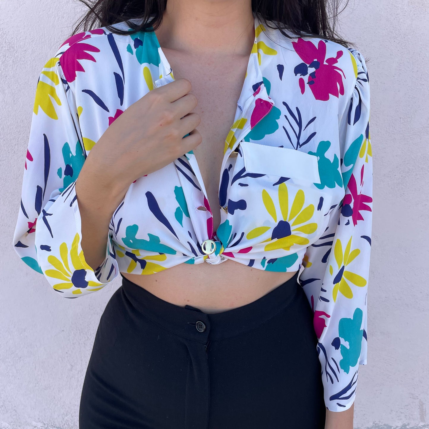 Camicia seta fiori