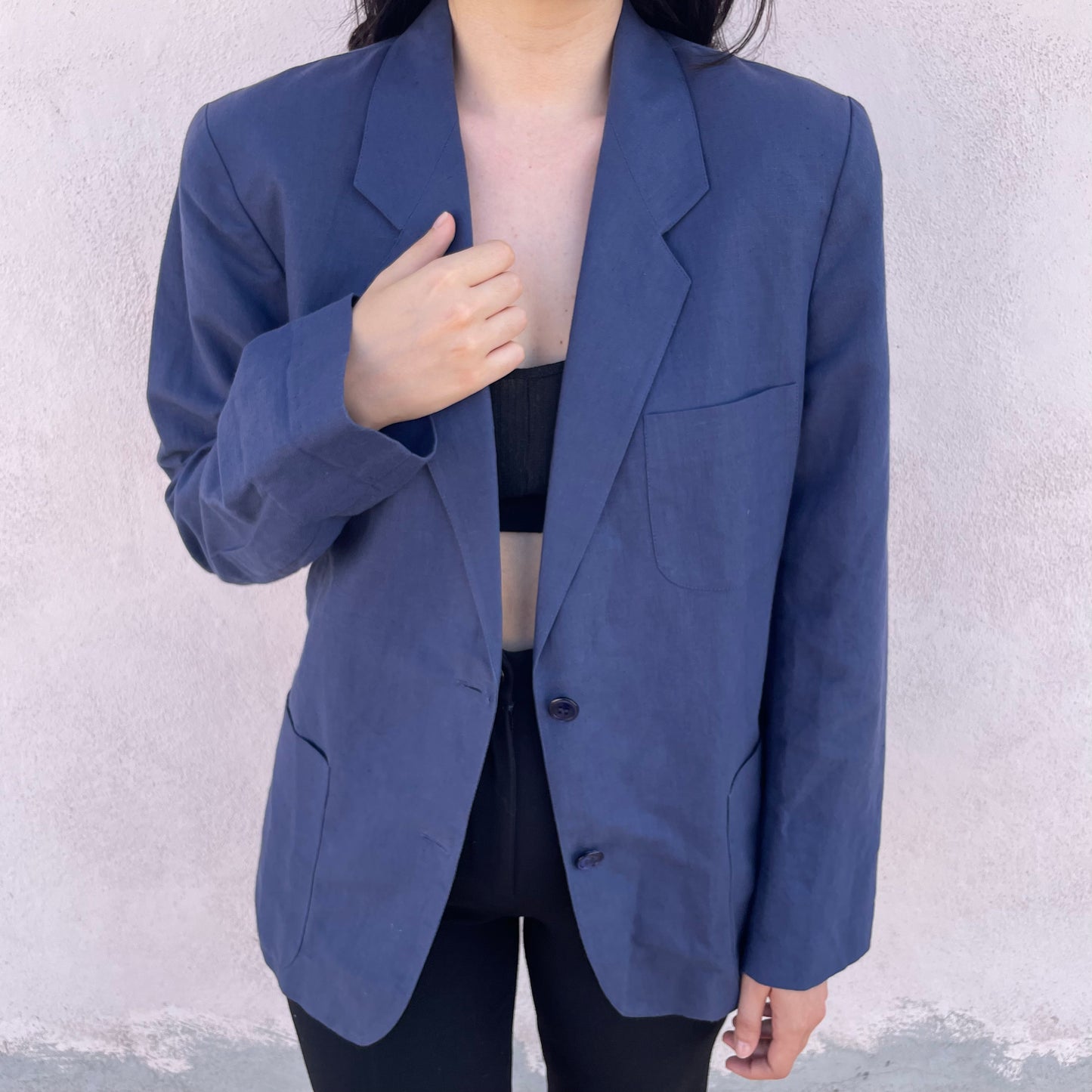 Blazer lino blu