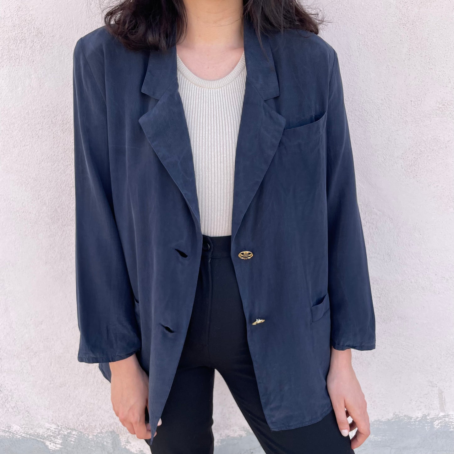 Blazer blu seta