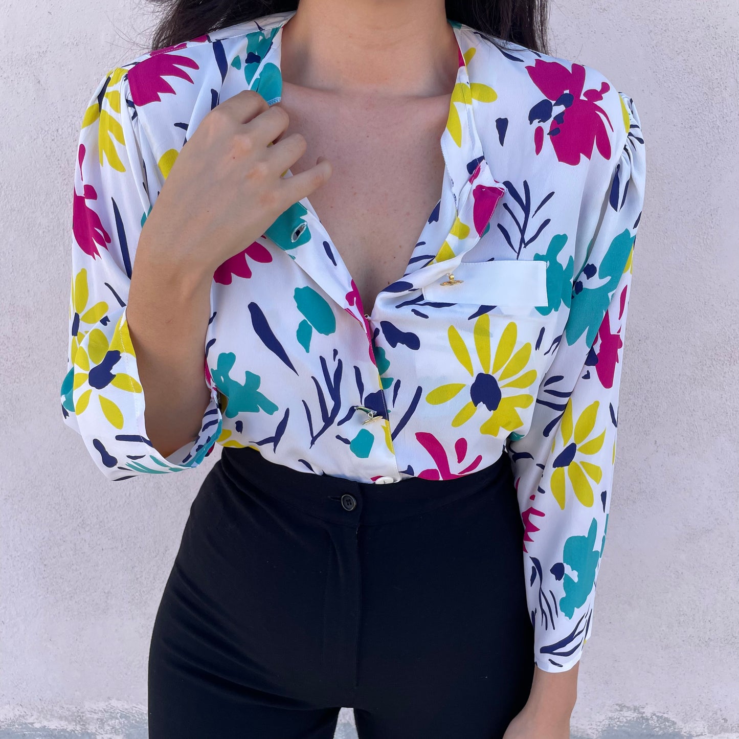 Camicia seta fiori