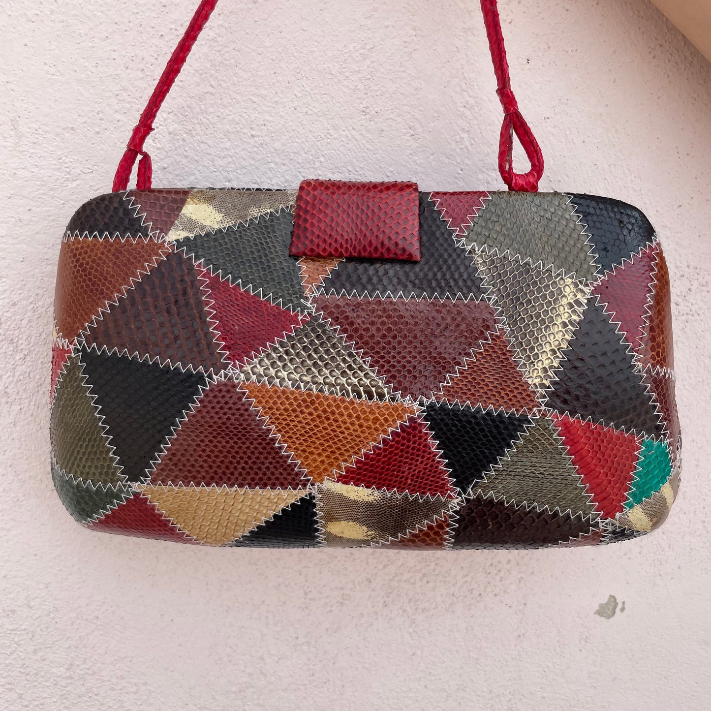 Borsa pitone patchwork 70s