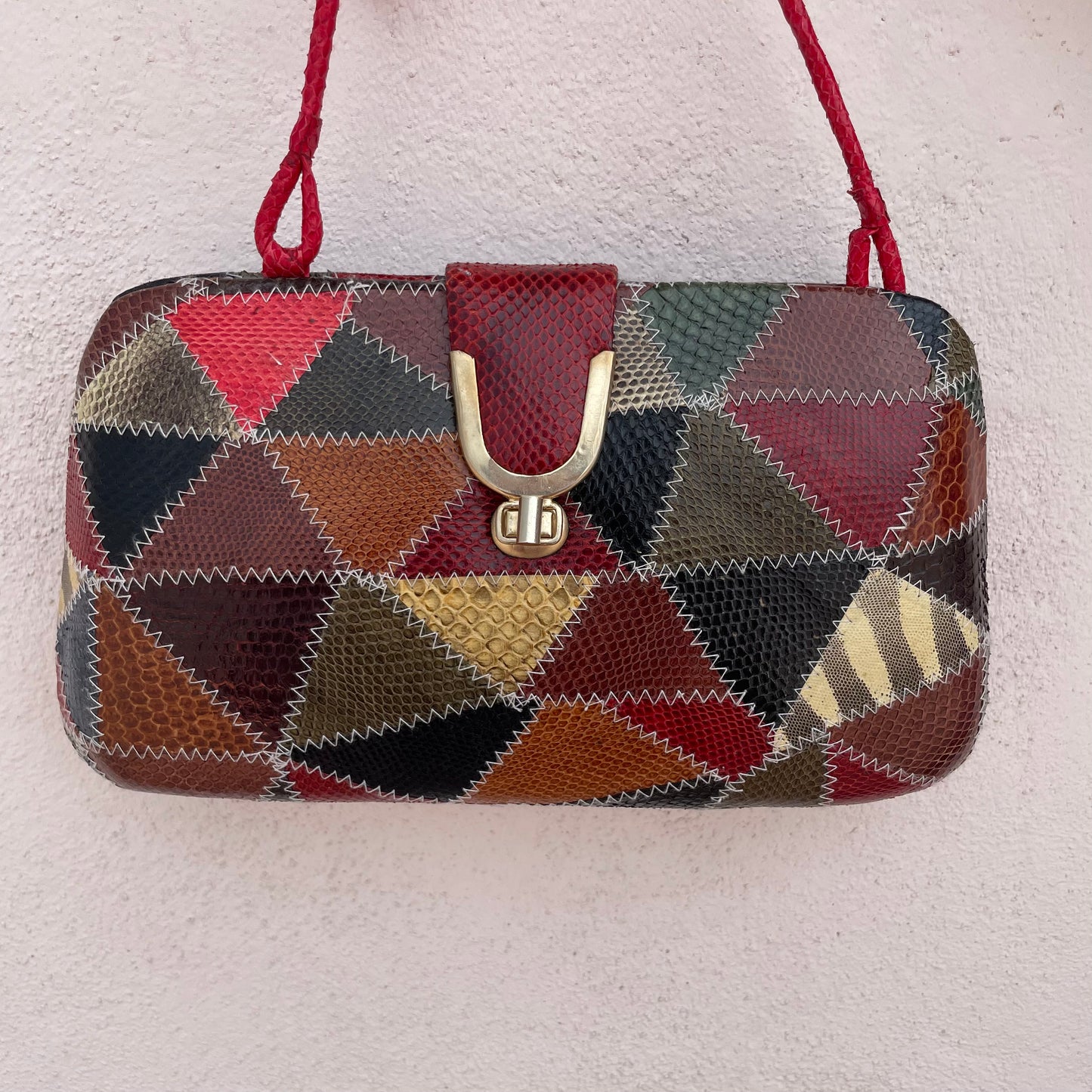 Borsa pitone patchwork 70s