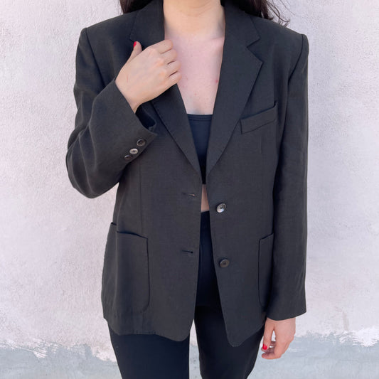 Blazer nero lino