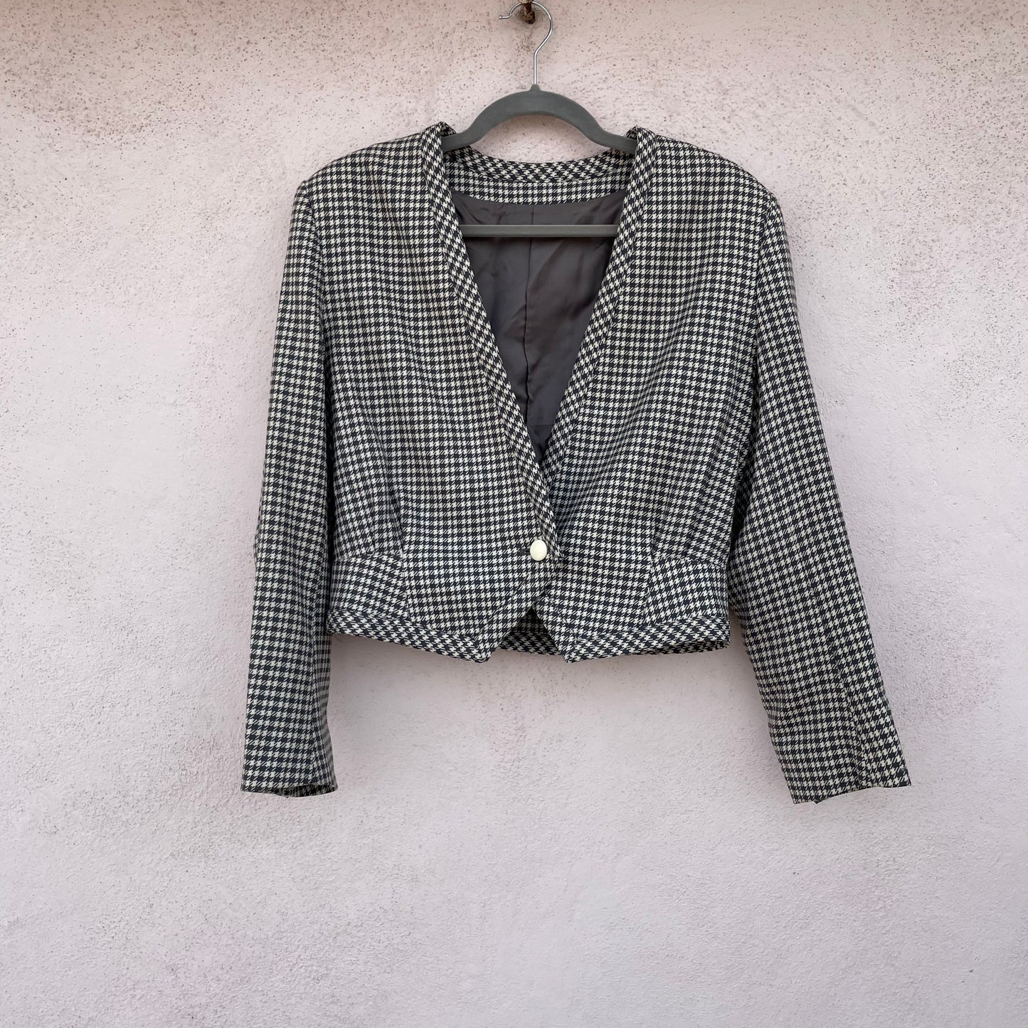 Blazer cropped pied de poule