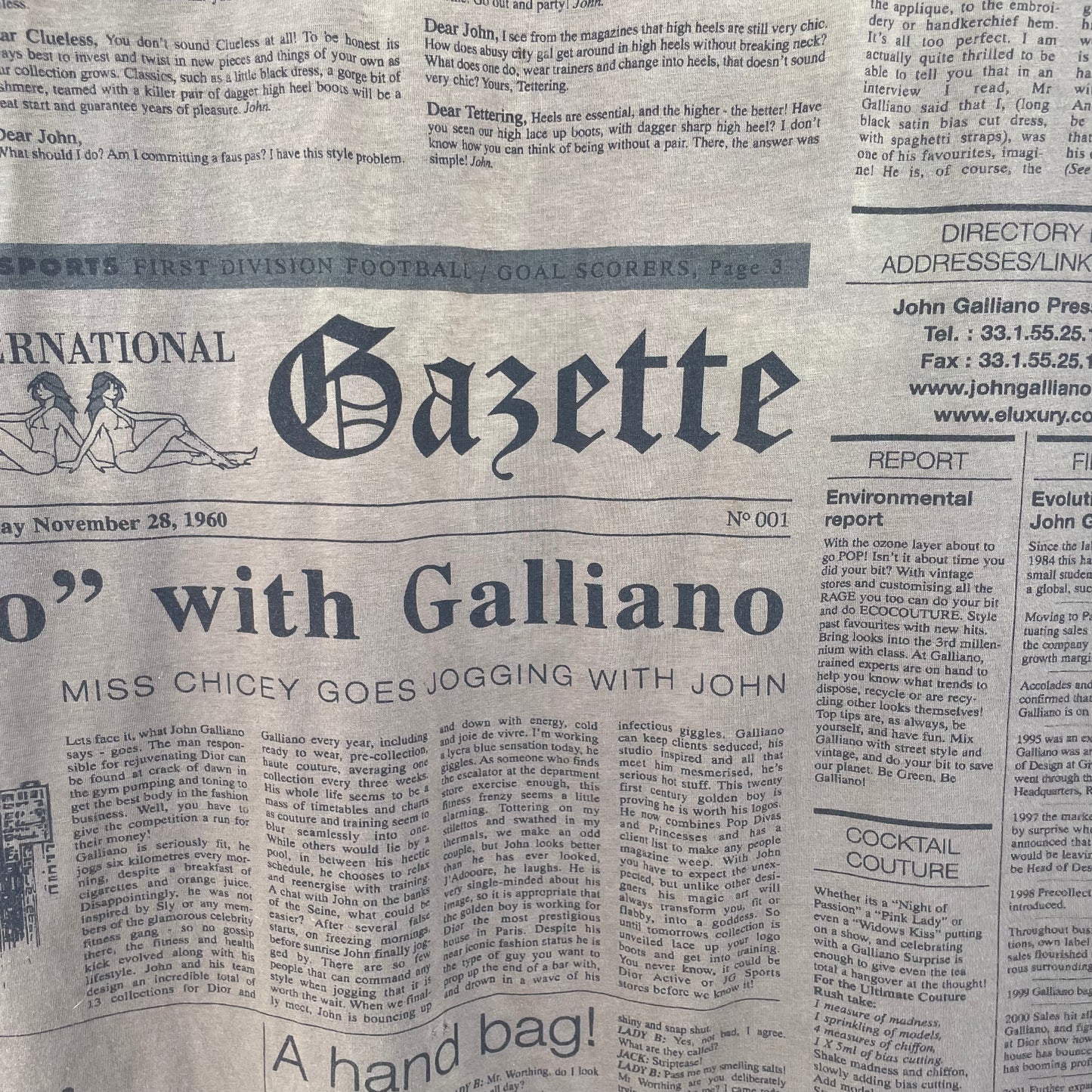 Maglia John Galliano newspaper