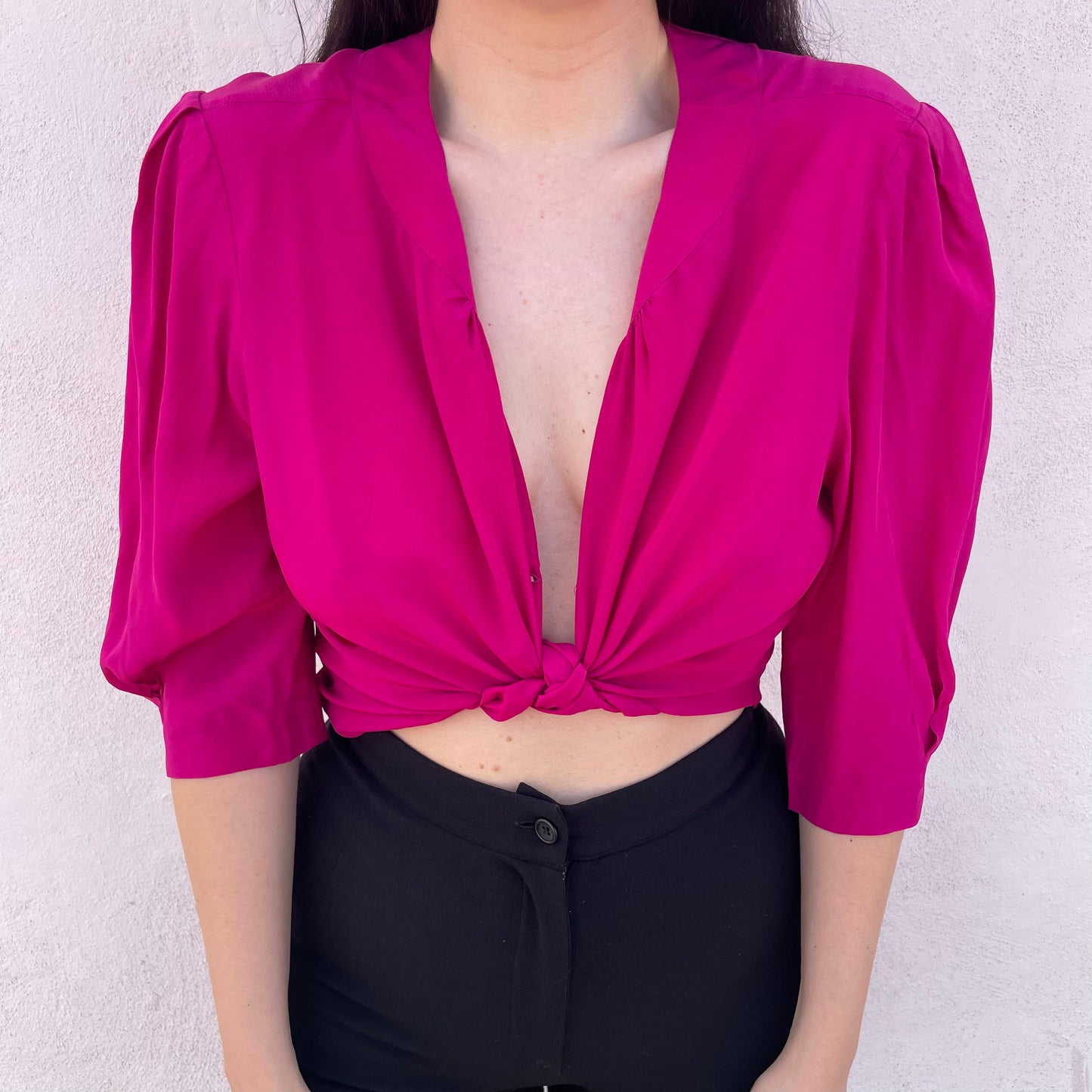 Blusa seta fucsia