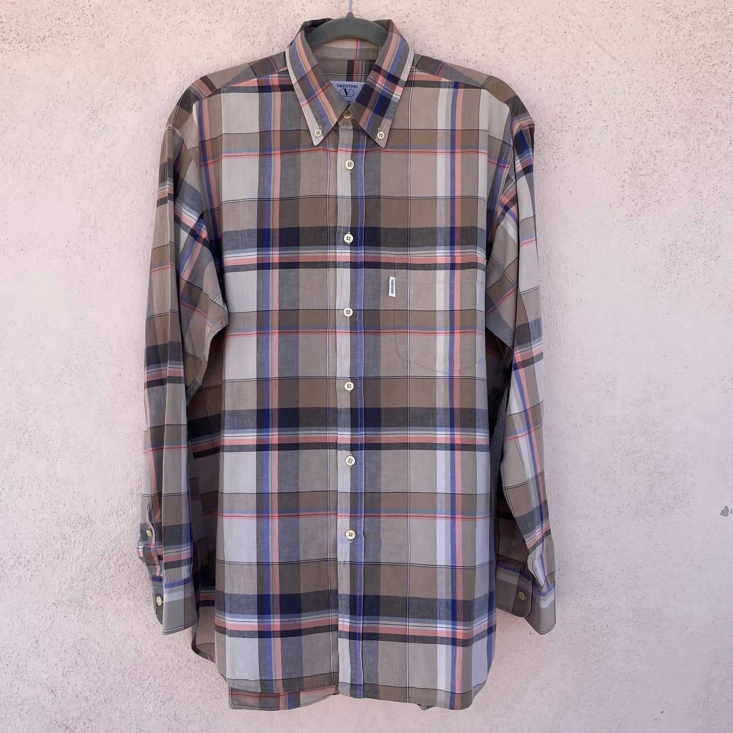 Camicia Valentino tartan tortora