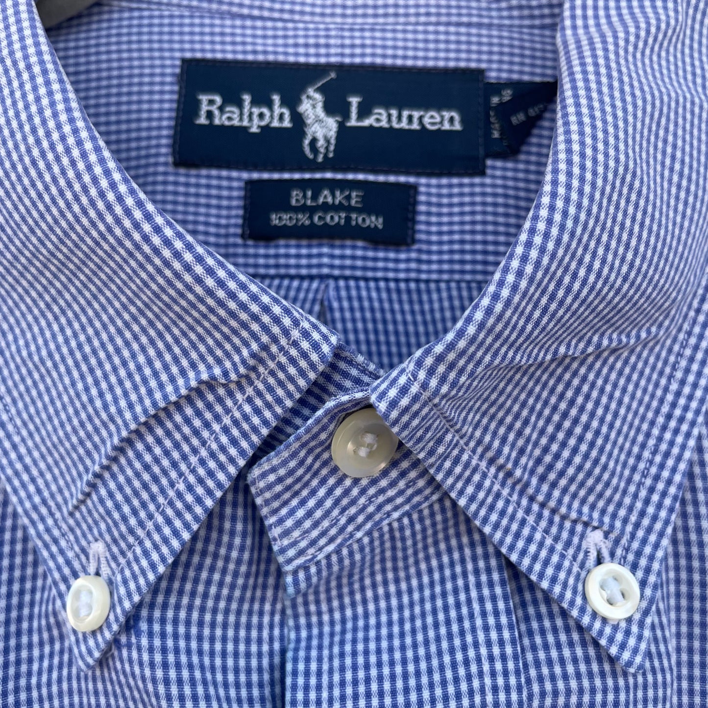 Camicia Ralph Lauren vichy azzurro