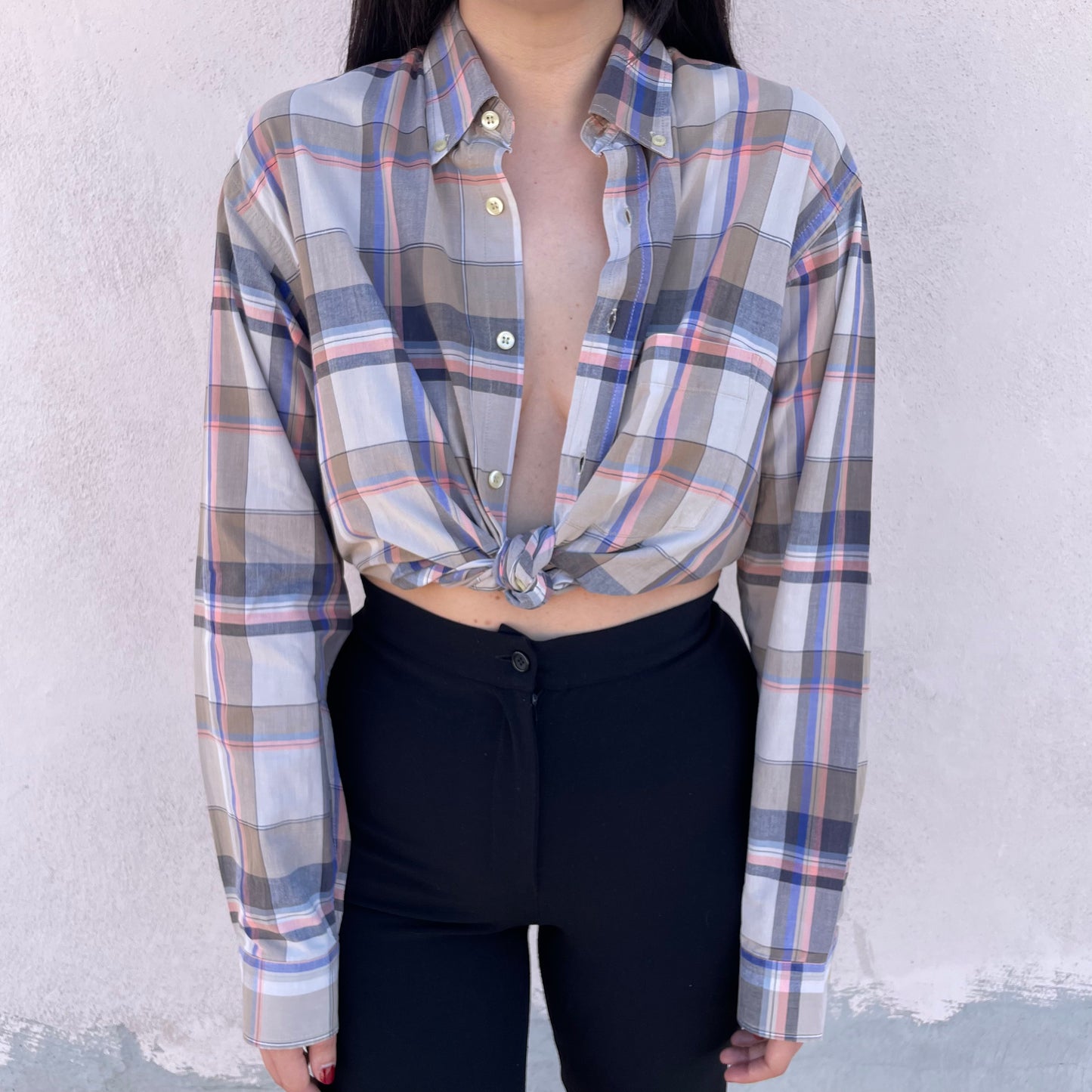 Camicia Valentino tartan tortora