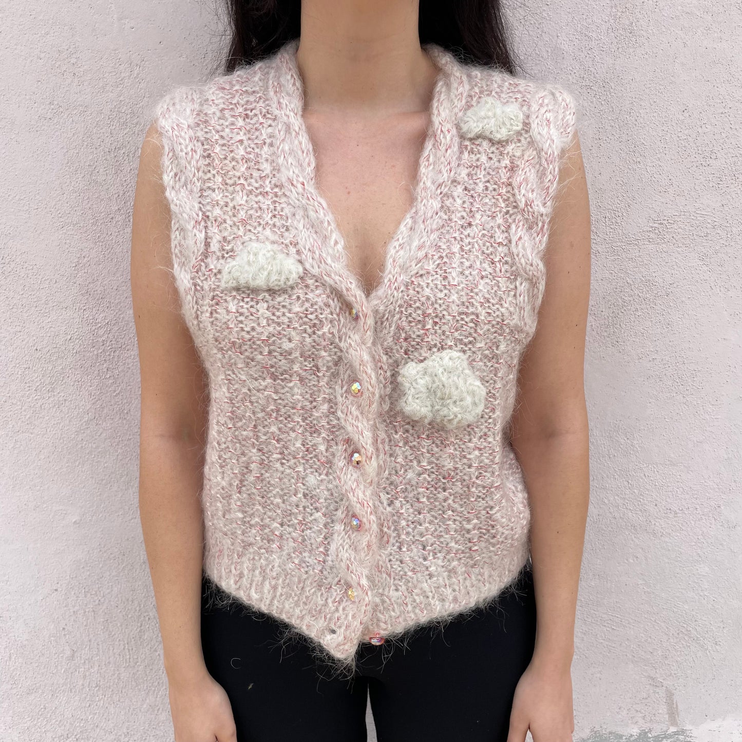 Gilet nuvolino rosa